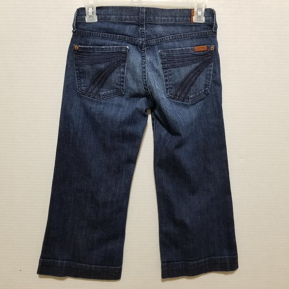 7FAM jeans 24 Crop Dojo capri denim lightly distressed stretch P348380S-380S Y2K - Picture 2 of 14